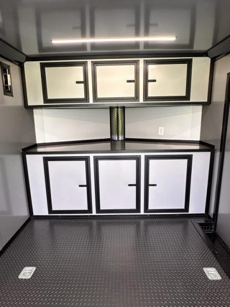 New 2026 Luxe 8.5x24 Racing Trailer Finished Interior- 5200 Tandem Axle-Silver-Blackout
