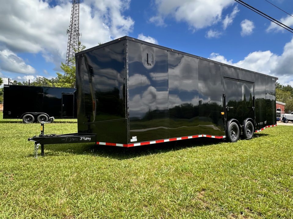 New 2026 Luxe 8.5x28 Race Trailer - Finished Interior- 7000lb Spread Torsion - Recessed E-Track-Full Escape Door-Removable Fender