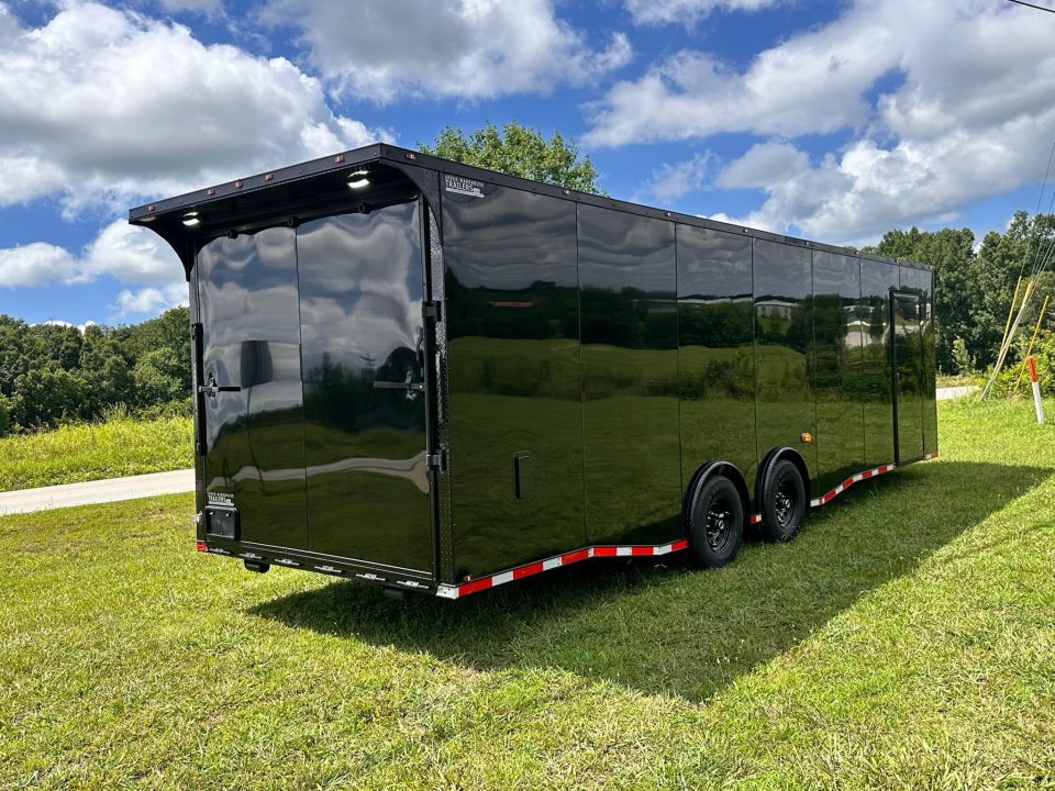 New 2026 Luxe 8.5x28 Race Trailer - Finished Interior- 7000lb Spread Torsion - Recessed E-Track-Full Escape Door-Removable Fender