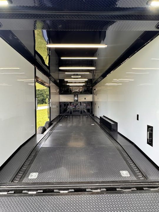 New 2026 Luxe 8.5x28 Race Trailer - Finished Interior- 7000lb Spread Torsion - Recessed E-Track-Full Escape Door-Removable Fender