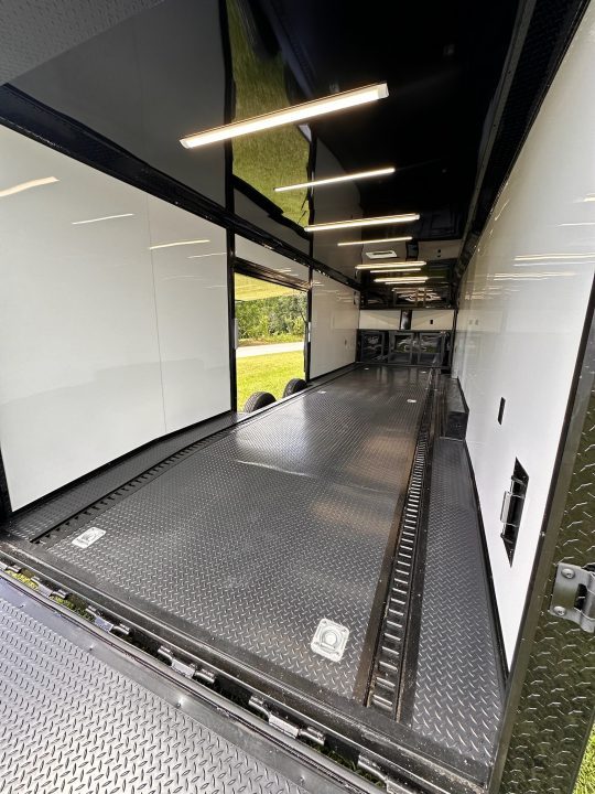New 2026 Luxe 8.5x28 Race Trailer - Finished Interior- 7000lb Spread Torsion - Recessed E-Track-Full Escape Door-Removable Fender