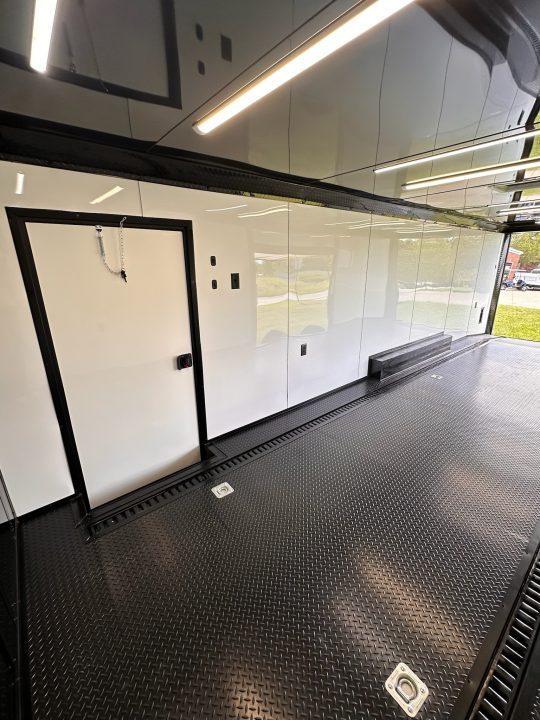 New 2026 Luxe 8.5x28 Race Trailer - Finished Interior- 7000lb Spread Torsion - Recessed E-Track-Full Escape Door-Removable Fender