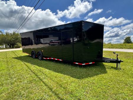 New 2026 Luxe 8.5x28 Race Trailer - Finished Interior- 7000lb Spread Torsion - Recessed E-Track-Full Escape Door-Removable Fender