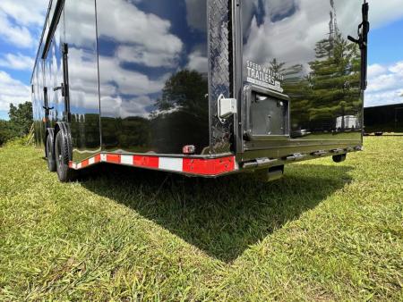 New 2026 Luxe 8.5x28 Race Trailer - Finished Interior- 7000lb Spread Torsion - Recessed E-Track-Full Escape Door-Removable Fender