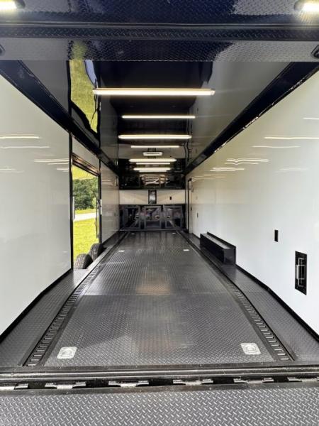 New 2026 Luxe 8.5x28 Race Trailer - Finished Interior- 7000lb Spread Torsion - Recessed E-Track-Full Escape Door-Removable Fender