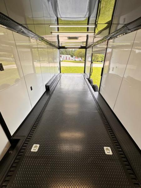 New 2026 Luxe 8.5x28 Race Trailer - Finished Interior- 7000lb Spread Torsion - Recessed E-Track-Full Escape Door-Removable Fender
