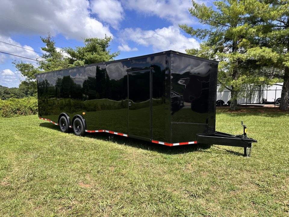 New 2026 Luxe 8.5x28 Race Trailer - Finished Interior- 7000lb Spread Torsion - FULL ESCAPE DOOR- REMOVABLE FENDER