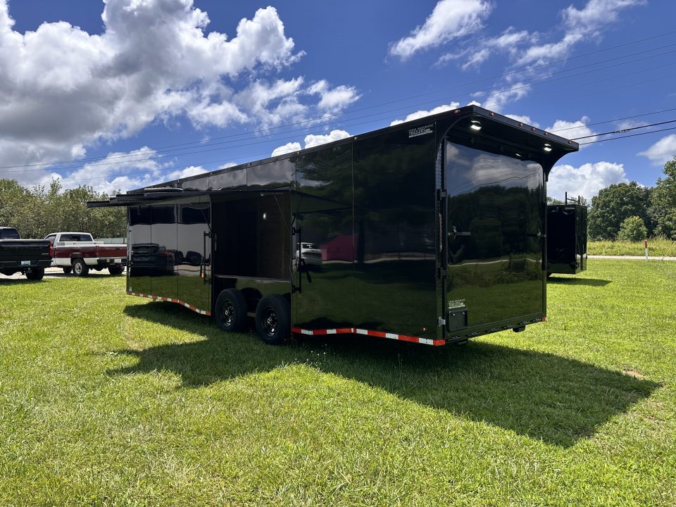 New 2026 Luxe 8.5x28 Race Trailer - Finished Interior- 7000lb Spread Torsion - FULL ESCAPE DOOR- REMOVABLE FENDER