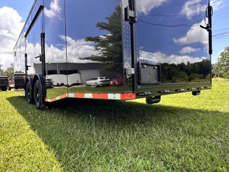 New 2026 Luxe 8.5x28 Race Trailer - Finished Interior- 7000lb Spread Torsion - FULL ESCAPE DOOR- REMOVABLE FENDER