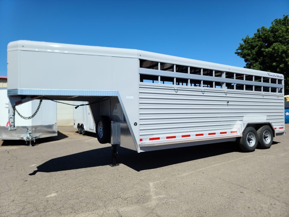 New 2027 Trails West Hot Shot GN 7'6 x 20' Stock / Stock Combo Trailer