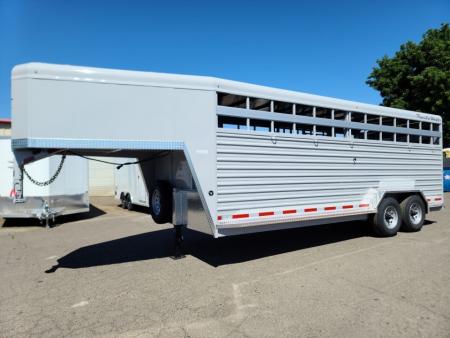 New 2027 Trails West Hot Shot GN 7'6 x 20' Stock / Stock Combo Trailer