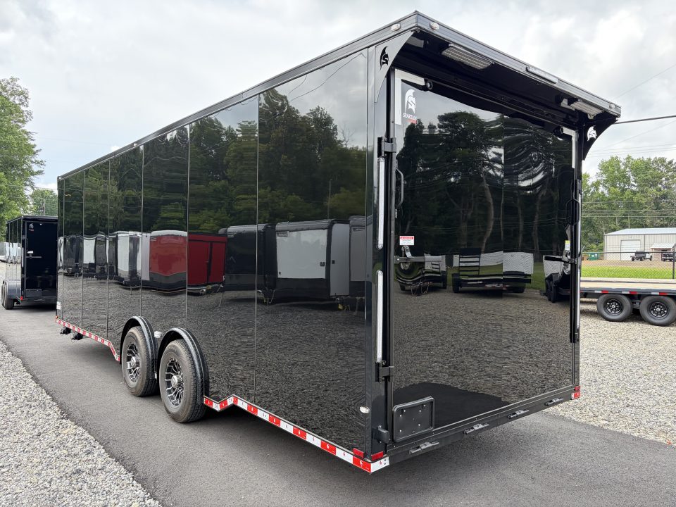 New 2027 Spartan 26' "Pro-Series" - BATHROOM Race Trailer, PolyCor, 7'4" Interior, 12K GVWR Torsion Spread Axles, A/C, Rubber Coin PKG