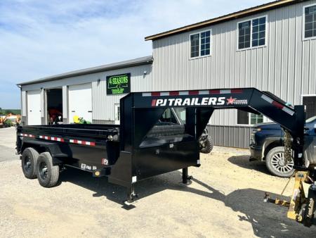 Used 2025 PJ Trailers 83X14 GN DUMP TRAILER LIKE NEW TARP/RAMPS Dump Trailer