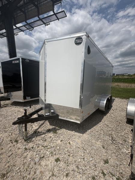 New 2026 WELLS CARGO FT714T2-D Cargo / Enclosed Trailer 7X14 TA RAMP DOOR (GVW:7000) WHITE