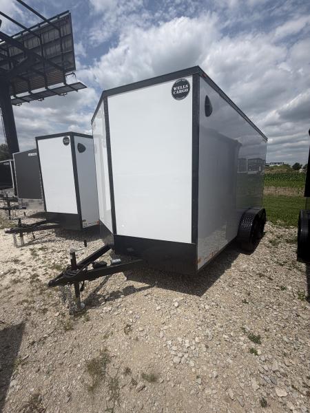 New 2026 WELLS CARGO FT714T2-D Cargo / Enclosed Trailer 7X14 TA RAMP DOOR (GVW:7000) WHITE