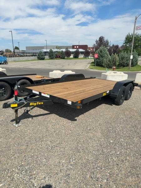 New 2026 Big Tex Trailers 7X16 OPEN CAR HAULER 6K WITH SLIDE IN RAMPS