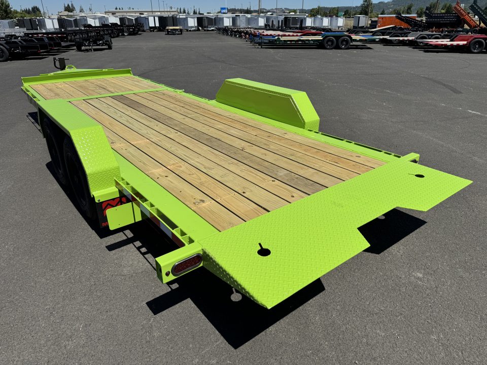 New 2026 Midsota 7x22 Split Tilt HD Equipment Trailer SAFETY GREEN 17.6K GVWR