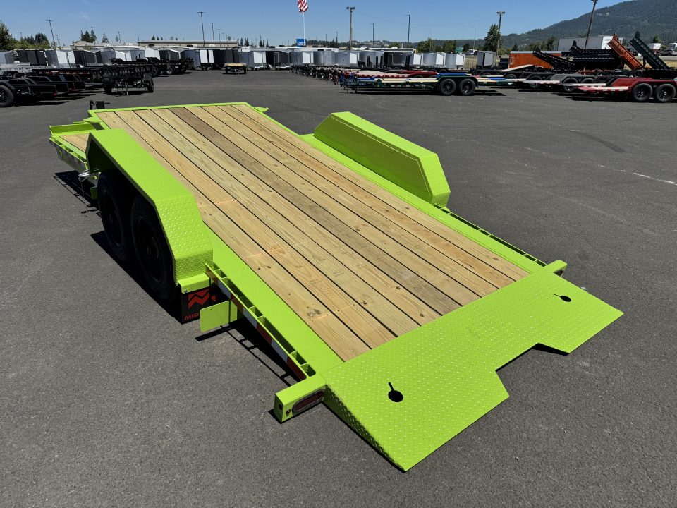 New 2026 Midsota 7x22 Split Tilt HD Equipment Trailer SAFETY GREEN 17.6K GVWR