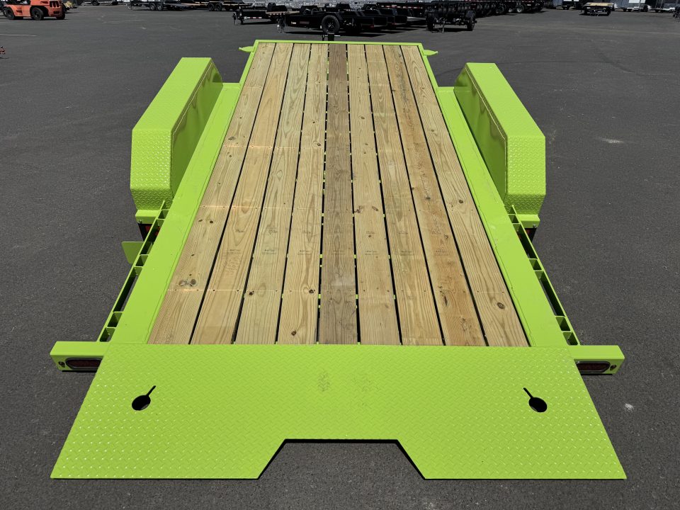 New 2026 Midsota 7x22 Split Tilt HD Equipment Trailer SAFETY GREEN 17.6K GVWR