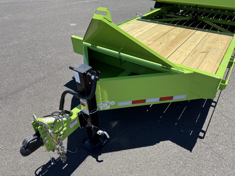 New 2026 Midsota 7x22 Split Tilt HD Equipment Trailer SAFETY GREEN 17.6K GVWR