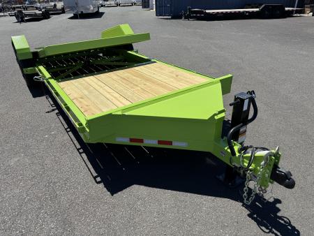 New 2026 Midsota 7x22 Split Tilt HD Equipment Trailer SAFETY GREEN 17.6K GVWR