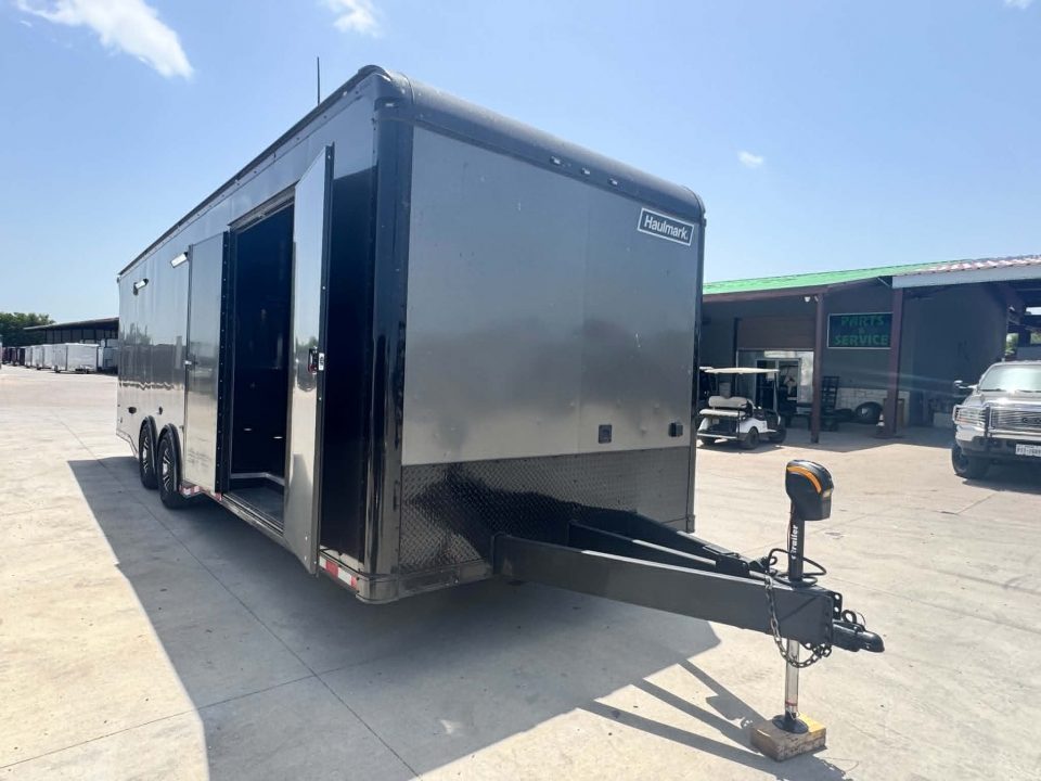 Used 2023 Haulmark 8.5X28 EDGE PRO RACE TRAILER WITH AC, WINCH & ELECTRIC JACK Car / Racing Trailer