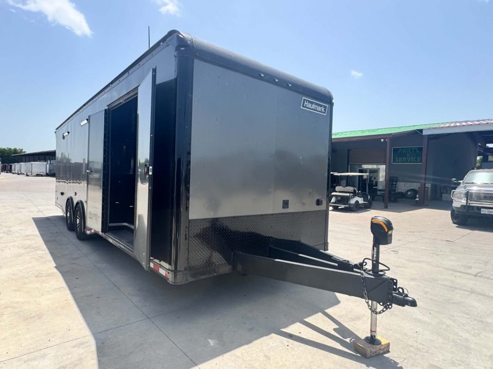 Used 2023 Haulmark 8.5X28 EDGE PRO RACE TRAILER WITH AC, WINCH & ELECTRIC JACK Car / Racing Trailer