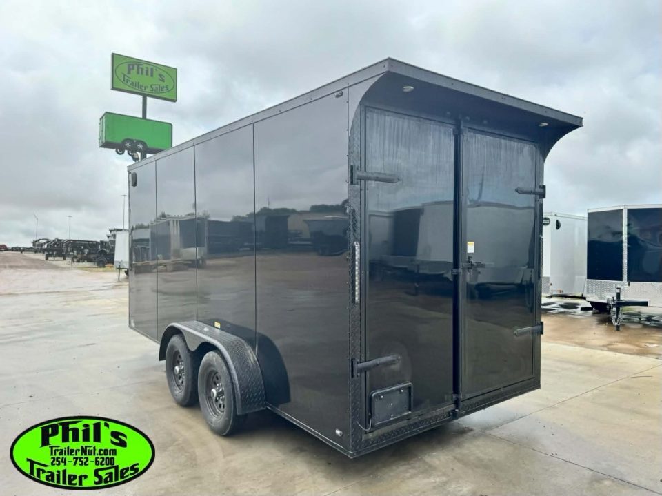 New 2026 7X16 ENCLOSED TRAILER SCREWLESS .080 EXTERIOR UPGRADE & REAR WING! CARGO TRAILER Cargo / Enclosed Trailer DOUBLE DOORS!