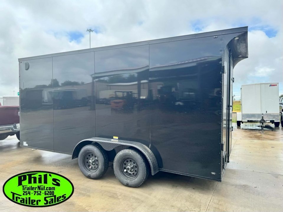 New 2026 7X16 ENCLOSED TRAILER SCREWLESS .080 EXTERIOR UPGRADE & REAR WING! CARGO TRAILER Cargo / Enclosed Trailer DOUBLE DOORS!