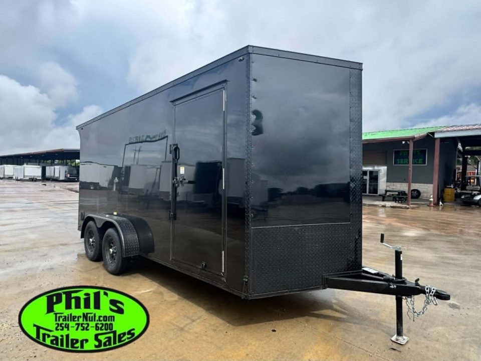 New 2026 7X16 ENCLOSED TRAILER SCREWLESS .080 EXTERIOR UPGRADE & REAR WING! CARGO TRAILER Cargo / Enclosed Trailer DOUBLE DOORS!