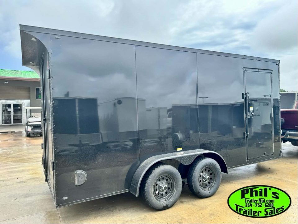 New 2026 7X16 ENCLOSED TRAILER SCREWLESS .080 EXTERIOR UPGRADE & REAR WING! CARGO TRAILER Cargo / Enclosed Trailer DOUBLE DOORS!