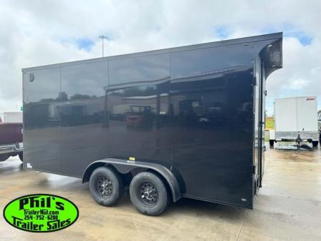 New 2026 7X16 ENCLOSED TRAILER SCREWLESS .080 EXTERIOR UPGRADE & REAR WING! CARGO TRAILER Cargo / Enclosed Trailer DOUBLE DOORS!