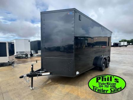 New 2026 7X16 ENCLOSED TRAILER SCREWLESS .080 EXTERIOR UPGRADE & REAR WING! CARGO TRAILER Cargo / Enclosed Trailer DOUBLE DOORS!