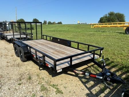 New 2026 H&H Trailers 82 X16' Rail Side 4' GATE Utility 7k gvwr Utility Trailer