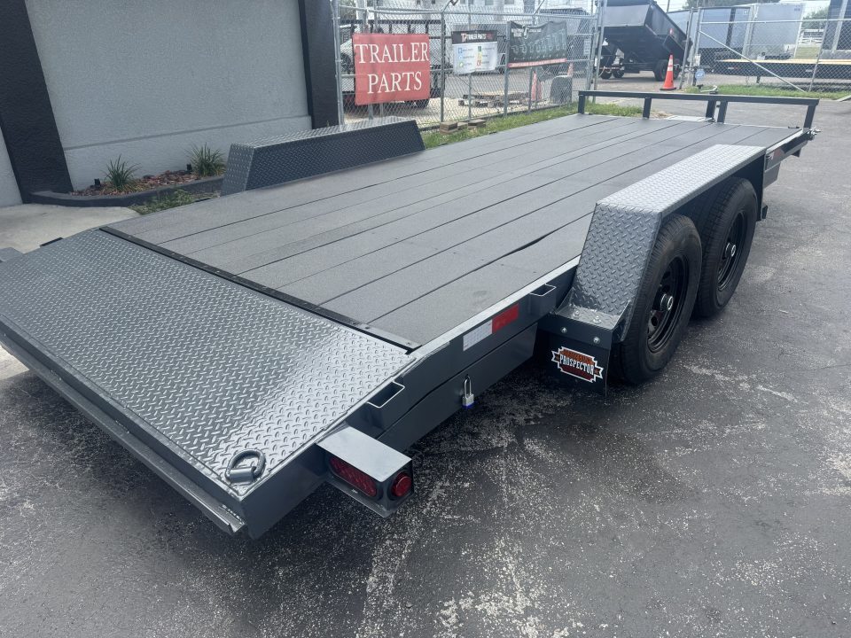 New 2027 Covered Wagon Trailers 7X18 10K PROSPECTOR WITH COBRA LINED DECK Car or Equipment Trailer