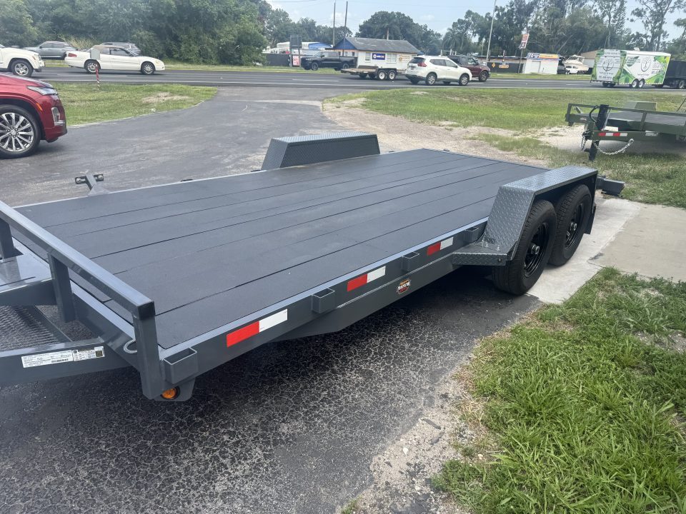 New 2027 Covered Wagon Trailers 7X18 10K PROSPECTOR WITH COBRA LINED DECK Car or Equipment Trailer