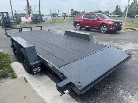New 2027 Covered Wagon Trailers 7X18 10K PROSPECTOR WITH COBRA LINED DECK Car or Equipment Trailer
