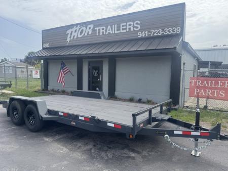 New 2027 Covered Wagon Trailers 7X18 10K PROSPECTOR WITH COBRA LINED DECK Car or Equipment Trailer