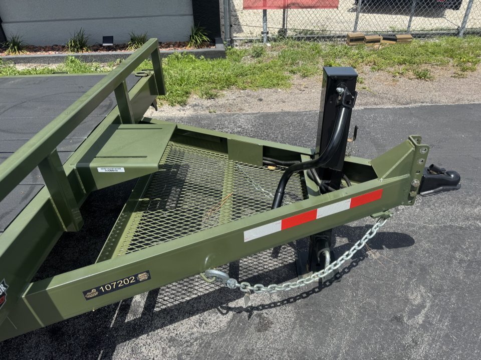 New 2027 Covered Wagon Trailers 7X24 14K P/T WOOD DECK RAMPS OLIVE GREEN Equipment with Cobra Lined Deck!