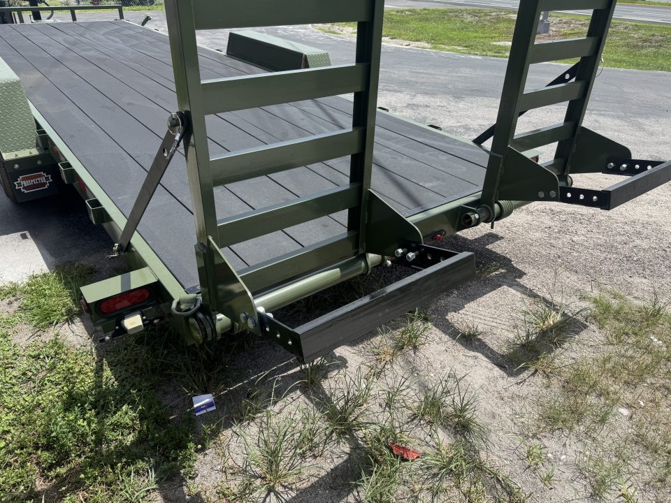 New 2027 Covered Wagon Trailers 7X24 14K P/T WOOD DECK RAMPS OLIVE GREEN Equipment with Cobra Lined Deck!