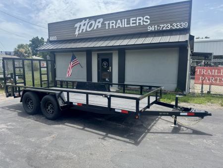 New 2027 Covered Wagon Trailers 7X16 TA 7K COBRA LINED WOOD COMMERCIAL DU Utility Trailer