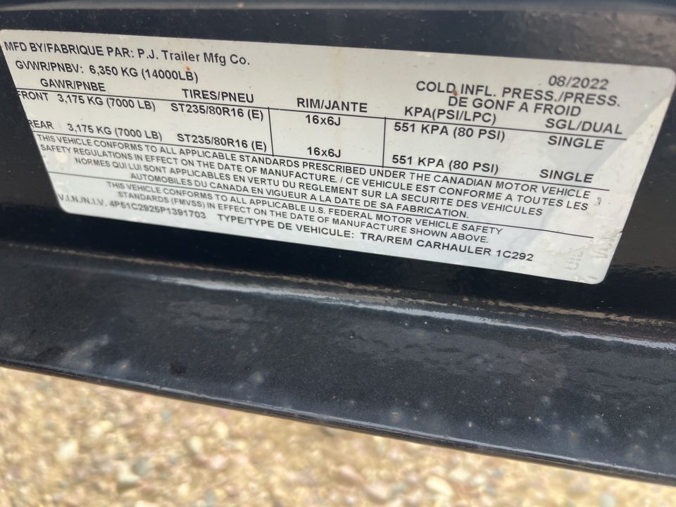 Used 2023 PJ Trailers 24' B6 Superwide Equipment Trailer