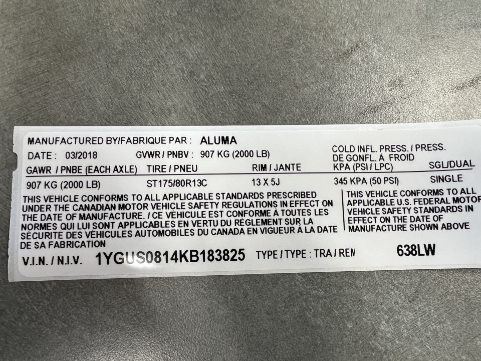 New 2019 Aluma 8' Aluminum Utility 638 Utility Trailer
