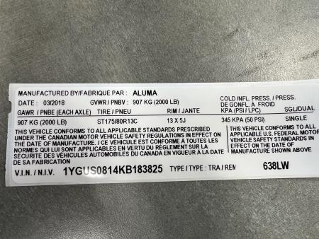 New 2019 Aluma 8' Aluminum Utility 638 Utility Trailer