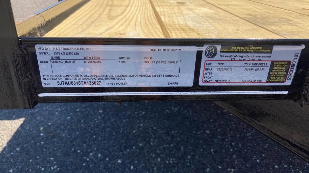 New 2026 P & T Trailers 5x8 Utility Trailer