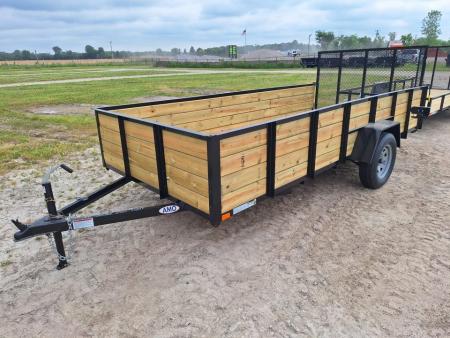 New 2026 AMO 76x14 High Woodside Utility Trailer W/ Led Lights and Spring Assist Gate