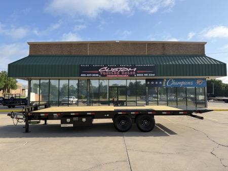 New #389927 2027 LOAD TRAIL PE 24 X 102 TANDEM AXLE BUMPER PULL 14K FULL BED FLATBED TILT