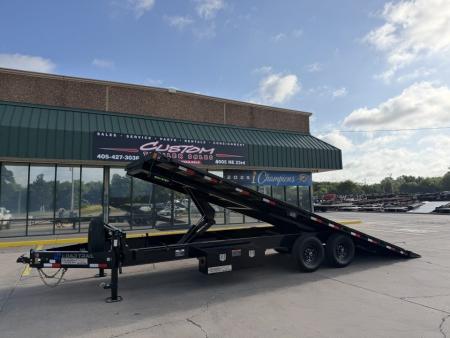 New #389927 2027 LOAD TRAIL PE 24 X 102 TANDEM AXLE BUMPER PULL 14K FULL BED FLATBED TILT