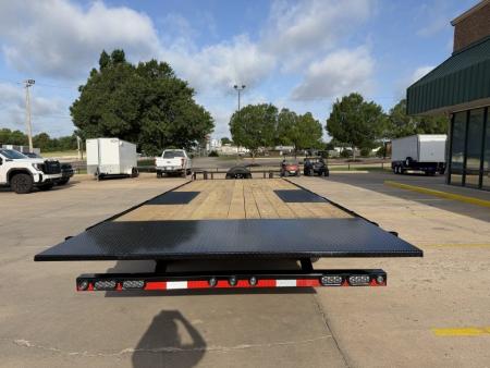 New #389927 2027 LOAD TRAIL PE 24 X 102 TANDEM AXLE BUMPER PULL 14K FULL BED FLATBED TILT