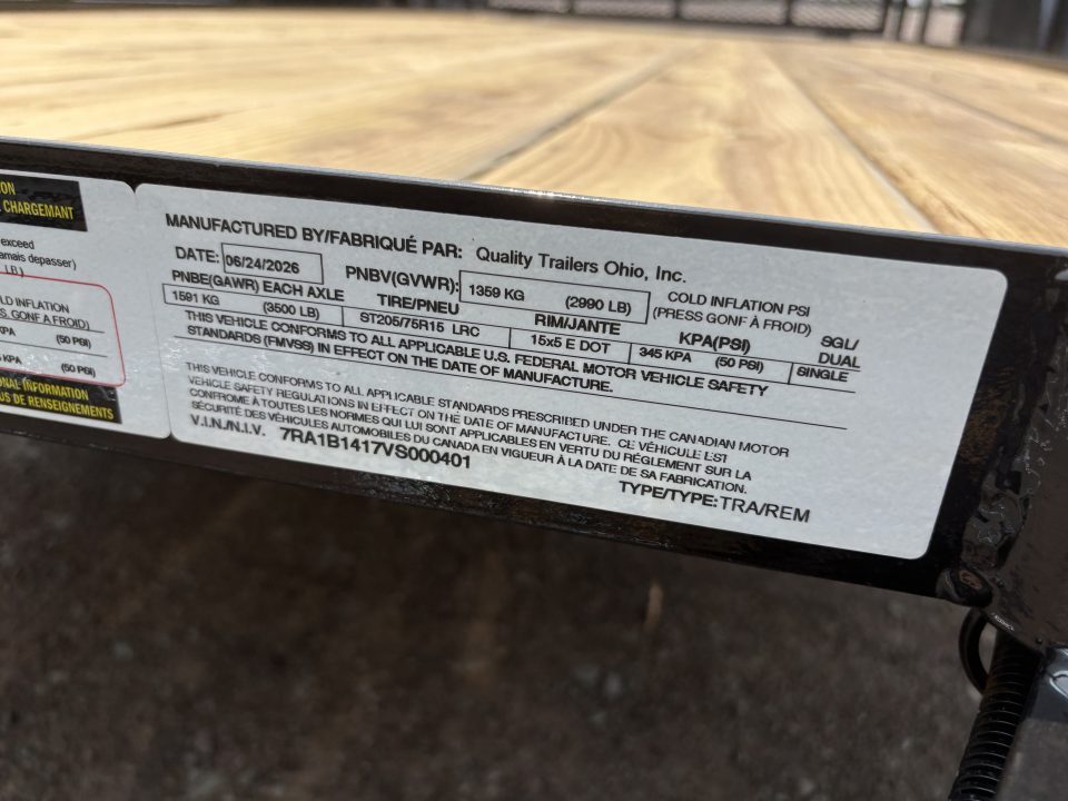 New 2027 Quality Trailers 14' 2990# Landscape Trailer